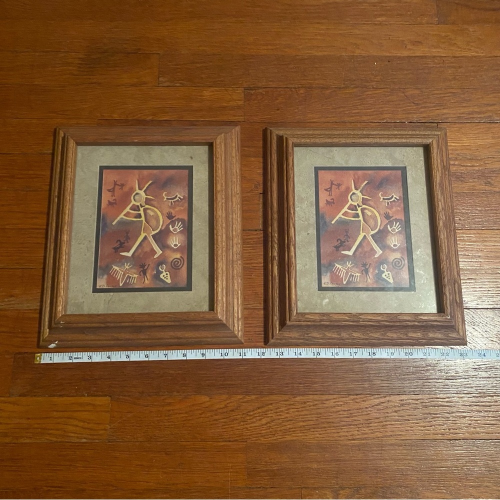 Katy Cooney Framed Tribal Art Paintings - Picture 5 of 6